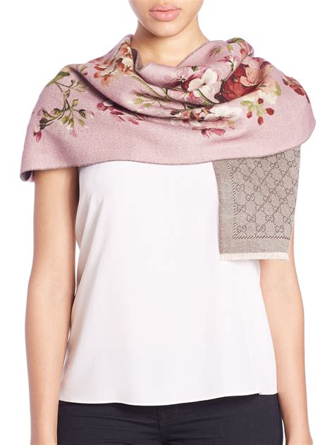 gucci pink floral scarf.